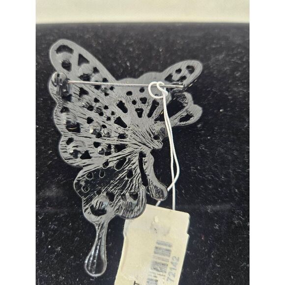 Laila Rowe Black/White Rhinestone Butterfly Brooch Pin - Picture 4 of 6